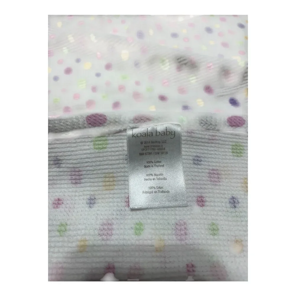 Koala Baby Waffle Weave Polka Dot Blanket White Pink Purple Green Yellow